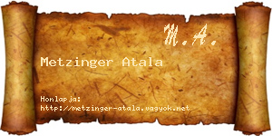 Metzinger Atala névjegykártya